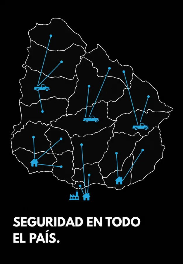 Mapa de Uruguay con la cobertura de instalación de cortinas metálicas de Grupo Maestro